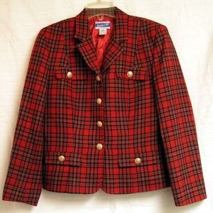 Red Plaid vintage Pendleton Suit Jacket sz. 8